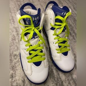 Nike Air Jordan 6 Retro GG Youth 6Y Fierce Green White Blue Shoes